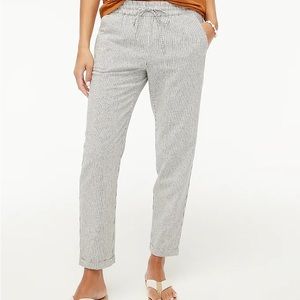 J crew striped linen-cotton drawstring pants (size 4)